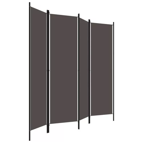 Antracitszürke 4 paneles paraván 200 x 180 cm