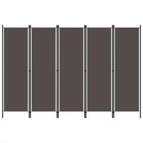 Antracitszürke 5 paneles paraván 250 x 180 cm