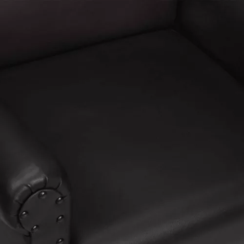 Fekete valódi bőr kagylófotel