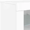 Fehér tálalószekrény LED-világítással 162 x 37 x 67 cm