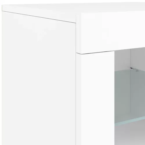 Fehér tálalószekrény LED-világítással 162 x 37 x 67 cm