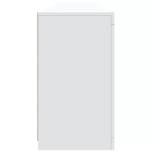 Fehér tálalószekrény LED-világítással 202x37x67 cm