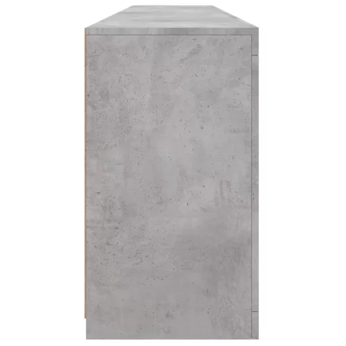 Betonszürke tálalószekrény LED-világítással 202x37x67 cm