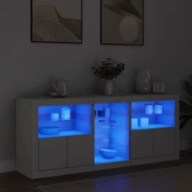  Fehér tálalószekrény LED-világítással 162 x 37 x 67 cm
