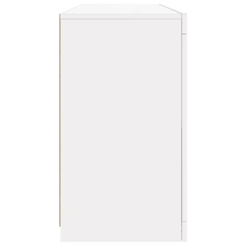 Fehér tálalószekrény LED-világítással 142,5 x 37 x 67 cm