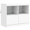 Fehér tálalószekrény LED-világítással 163 x 37 x 67 cm
