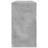 Betonszürke tálalószekrény LED-világítással 142,5 x 37 x 67 cm