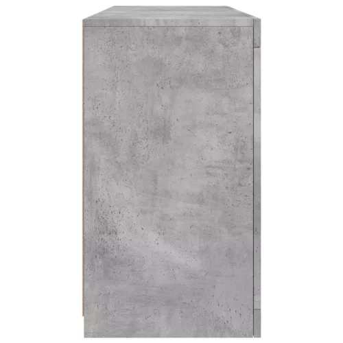 Betonszürke tálalószekrény LED-világítással 142,5 x 37 x 67 cm