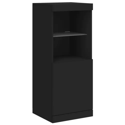 Fekete tálalószekrény LED-világítással 162 x 37 x 100 cm