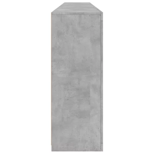 Betonszürke tálalószekrény LED-világítással 162 x 37 x 100 cm