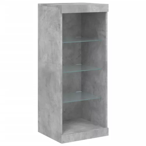 Betonszürke tálalószekrény LED-világítással 162 x 37 x 100 cm