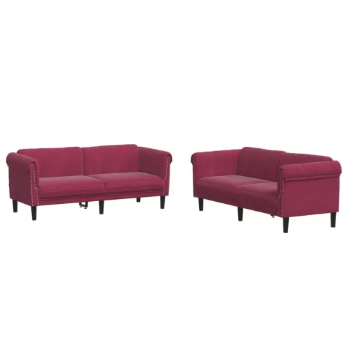 2 részes bordó bársony ülőgarnitúra