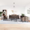 3 részes barna műbőr Chesterfield kanapégarnitúra