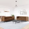2 részes barna művelúr Chesterfield kanapégarnitúra
