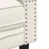 3 részes krémszínű bársony Chesterfield kanapészett párnákkal
