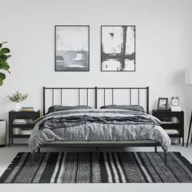2 db fekete üveg és acél éjjeliszekrény 50 x 35 x 60 cm