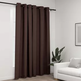   Tópszínű vászonhatású sötétítőfüggöny fűzőkarikával 290x245 cm