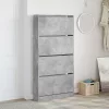 Betonszürke cipőszekrény 4 kihajtható fiókkal 80x21x163,5 cm