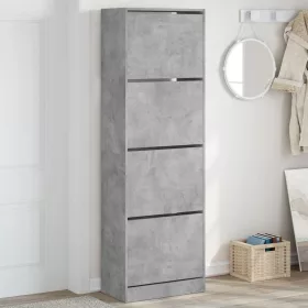   Betonszürke cipőszekrény 4 kihajtható fiókkal 60x34x187,5 cm