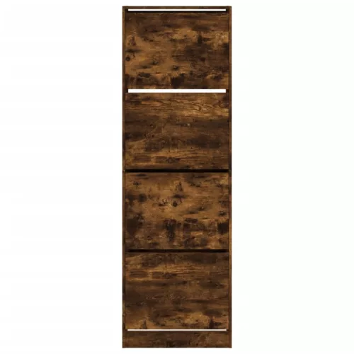Füstös tölgy cipőszekrény 4 kihajtható fiókkal 60x34x187,5 cm