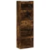 Füstös tölgy cipőszekrény 4 kihajtható fiókkal 60x34x187,5 cm