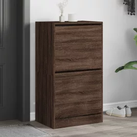   Barna tölgy cipőszekrény 2 kihajtható fiókkal 60x42x108 cm