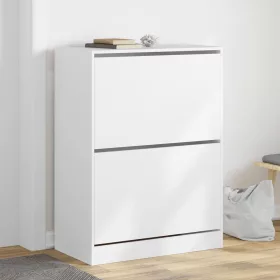   Fehér cipőszekrény 2 kihajtható fiókkal 80 x 42 x 108 cm