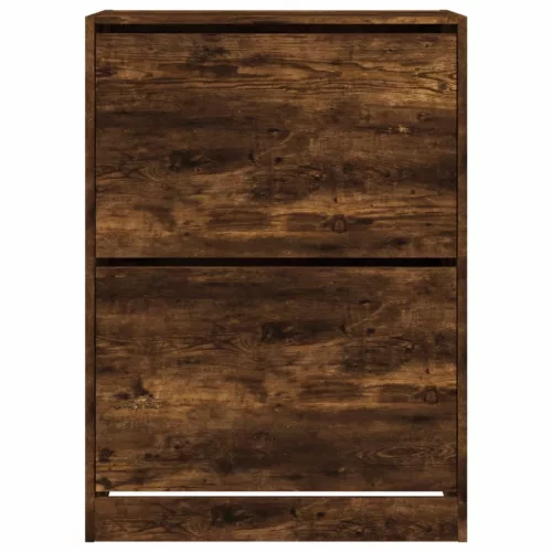 Füstös tölgy cipőszekrény 2 kihajtható fiókkal 80x42x108 cm