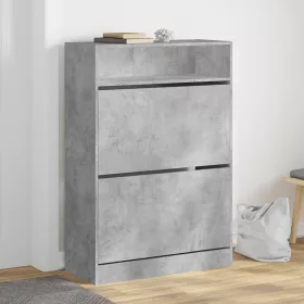   Betonszürke cipőszekrény 2 kihajtható fiókkal 80 x 34 x 116 cm
