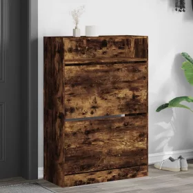  Füstös tölgy cipőszekrény 2 kihajtható fiókkal 80x34x116 cm
