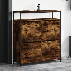   Füstös tölgy cipőszekrény 4 kihajtható fiókkal 100x34x112 cm
