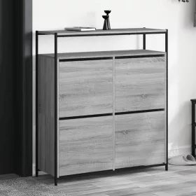   Szürke sonoma cipőszekrény 4 kihajtható fiókkal 100x34x112 cm
