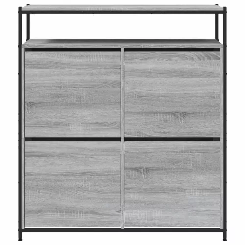 Szürke sonoma cipőszekrény 4 kihajtható fiókkal 100x34x112 cm