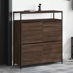   Barna tölgy cipőszekrény 4 kihajtható fiókkal 100x34x112 cm