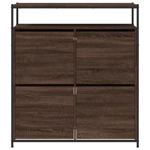 Barna tölgy cipőszekrény 4 kihajtható fiókkal 100x34x112 cm