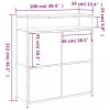 Barna tölgy cipőszekrény 4 kihajtható fiókkal 100x34x112 cm