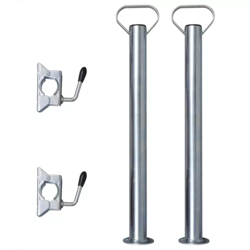 Utánfutó támasztókerék 2 tartócsővel 2 osztott bilinccsel 60 mm
