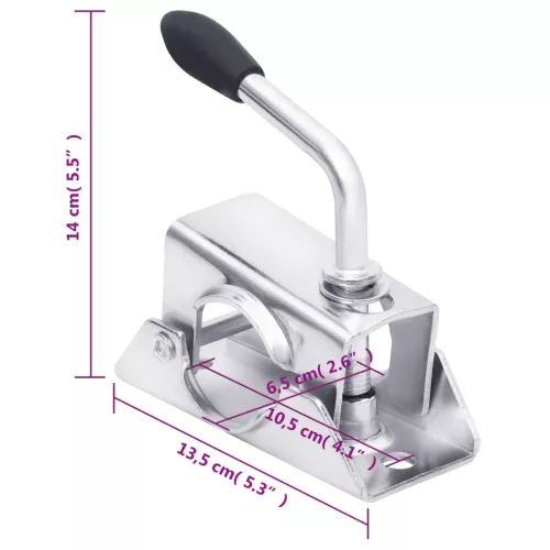 Utánfutó támasztókerék 2 tartócsővel 2 osztott bilinccsel 60 mm
