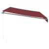 Burgundi vörös kézzel kihúzható napellenző 350 x 250 cm