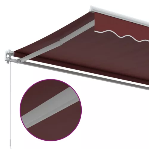 Burgundi vörös kézzel kihúzható napellenző 350 x 250 cm