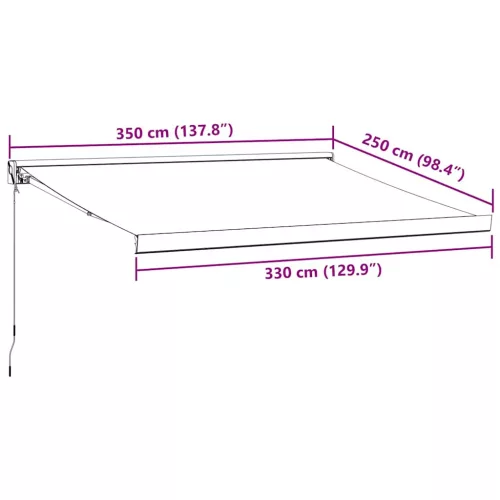 Burgundi vörös kézzel kihúzható napellenző 350 x 250 cm