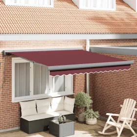   Burgundi vörös kézzel kihúzható napellenző 300 x 250 cm