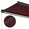 Burgundi vörös kézzel kihúzható napellenző 350 x 250 cm