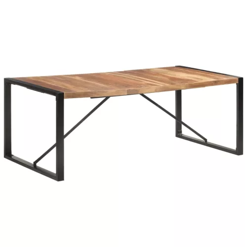 Paliszander felületű tömör fa étkezőasztal 200 x 100 x 75 cm