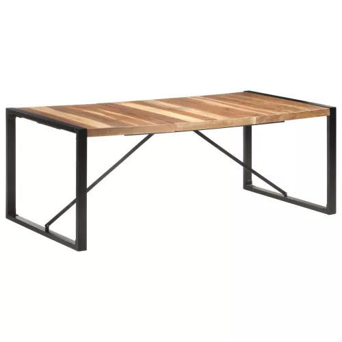 Paliszander felületű tömör fa étkezőasztal 200 x 100 x 75 cm
