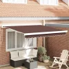 Barna kézzel kihúzható napellenző 300 x 250 cm