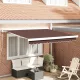 Barna kézzel kihúzható napellenző 300 x 250 cm