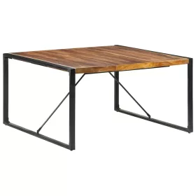   Paliszander felületű tömör fa étkezőasztal 140 x 140 x 75 cm