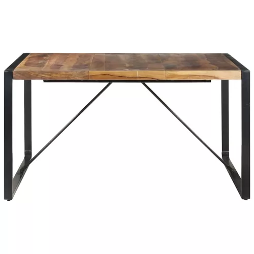 Paliszander felületű tömör fa étkezőasztal 140 x 140 x 75 cm