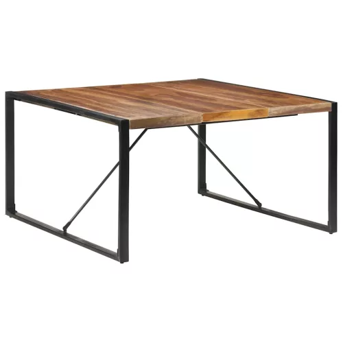 Paliszander felületű tömör fa étkezőasztal 140 x 140 x 75 cm